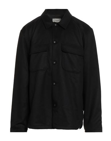 Officine Generale Officine Générale Man Shirt Black Size Xxl Virgin Wool, Cashmere