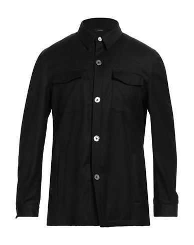 Tombolini Man Shirt Black Size 44 Virgin Wool, Elastane