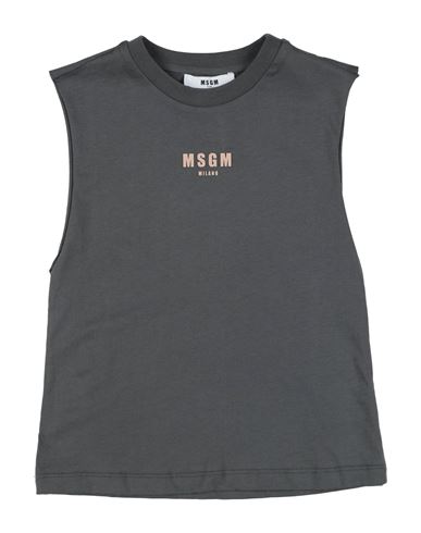 Msgm Toddler Boy T-shirt Lead Size 6 Cotton In Black