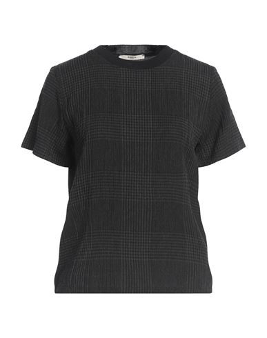 BARENA VENEZIA BARENA WOMAN T-SHIRT BLACK SIZE 10 VISCOSE, VIRGIN WOOL, POLYAMIDE, ELASTANE 