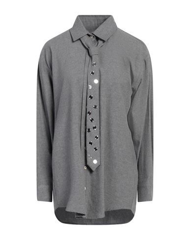 ALYSI ALYSI CRÈME WOMAN SHIRT GREY SIZE 8 VISCOSE, COTTON 