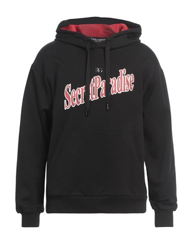 Dolce & Gabbana Man Sweatshirt Black Size 46 Cotton, Elastane, Zamak In Black