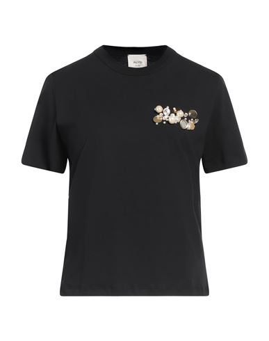 ALYSI ALYSI CHOCOLAT WOMAN T-SHIRT BLACK SIZE L COTTON 