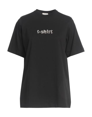 ALYSI ALYSI CHOCOLAT WOMAN T-SHIRT BLACK SIZE XL COTTON 