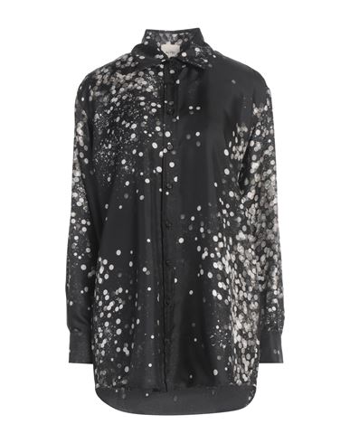 ALYSI ALYSI CHOCOLAT WOMAN SHIRT BLACK SIZE 8 SILK 