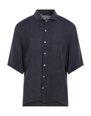 Messagerie Man Shirt Midnight Blue Size 16 Viscose, Polyamide