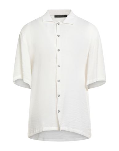 Shop Messagerie Man Shirt Ivory Size 16 Viscose, Polyamide