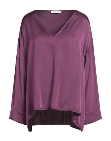 Manila Grace Woman Top Plum Size 10 Viscose In Burgundy