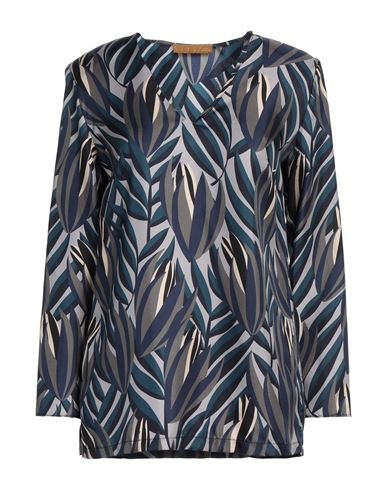 Siyu Woman Top Slate Blue Size 6 Silk
