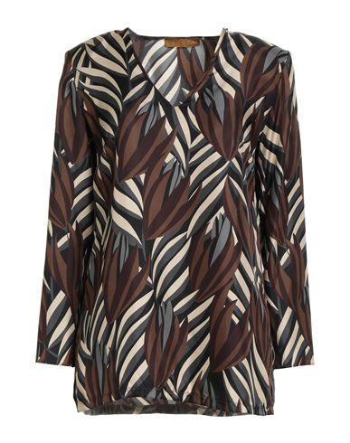 Siyu Woman Top Brown Size 8 Silk