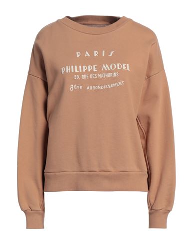 Philippe Model Woman Sweatshirt Camel Size S Cotton