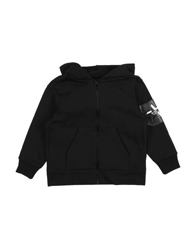 N°21 Toddler Boy Sweatshirt Black Size 6 Cotton, Polyurethane
