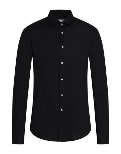 Manuel Ritz Man Shirt Black Size 17 ½ Cotton, Elastane In Black
