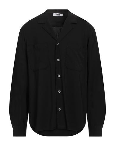 Grifoni Man Shirt Black Size 44 Virgin Wool