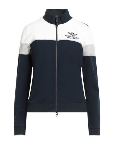 Aeronautica Militare Woman Sweatshirt Navy Size S Cotton, Elastane