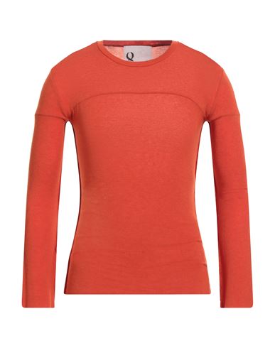 8pm Man T-shirt Rust Size L Modal, Wool, Elastane