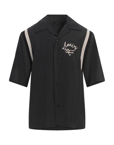 Amiri Man Shirt Black Size M Viscose, Polyester, Cotton, Polyamide, Elastane In Black