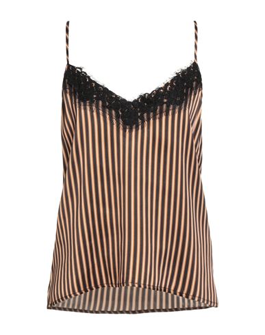 Shirtaporter Woman Top Camel Size 10 Viscose, Elastane, Polyester