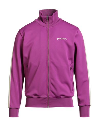 Palm Angels Man Sweatshirt Mauve Size L Polyester In Purple