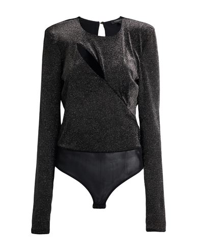 Patrizia Pepe Woman Bodysuit Black Size 3 Polyester, Elastane
