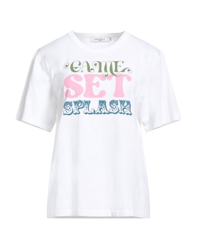 Maison Kitsuné Woman T-shirt White Size L Cotton