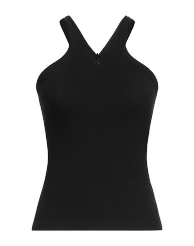 Courrèges Woman Top Black Size L Cotton, Elastane