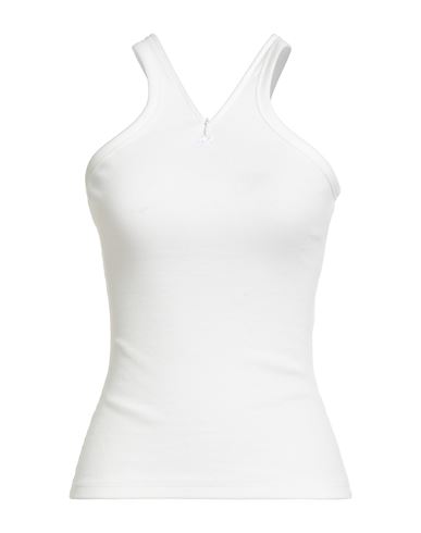 Courrèges Woman Top White Size L Cotton, Elastane