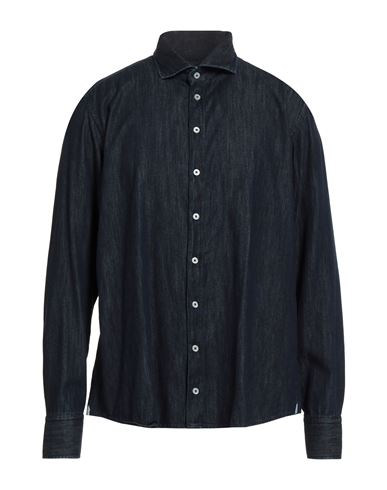 Bastoncino Man Denim Shirt Blue Size 17 ½ Cotton