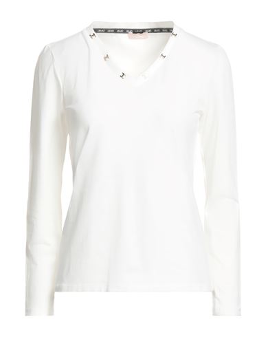 Liu •jo Woman T-shirt Off White Size Xs Cotton, Elastane In White