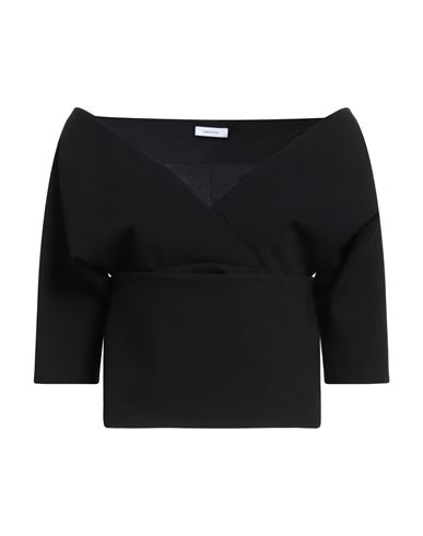 Ferragamo Woman Top Black Size 8 Wool, Polyamide, Elastane