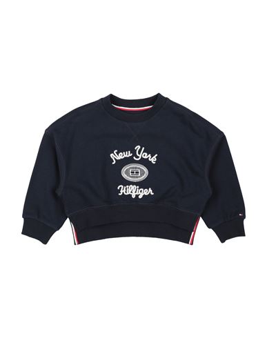 Tommy Hilfiger Toddler Girl Sweatshirt Navy Size 7 Cotton, Polyester