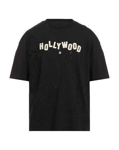 Amiri Mens Shotgun Brand-embroidery Relaxed-fit Cotton-jersey T-shirt Black