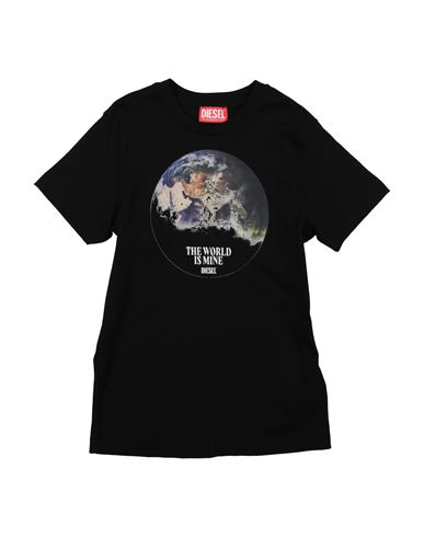 DIESEL DIESEL TODDLER BOY T-SHIRT BLACK SIZE 6 COTTON