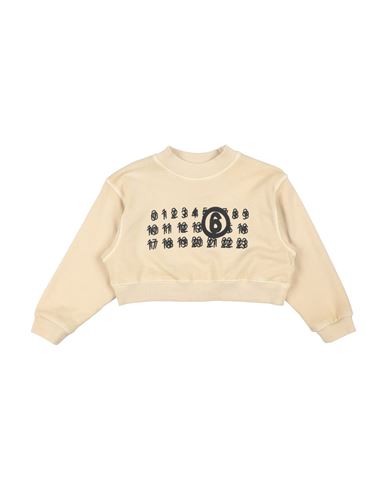 Mm6 Maison Margiela Toddler Girl Sweatshirt Beige Size 6 Cotton, Elastane