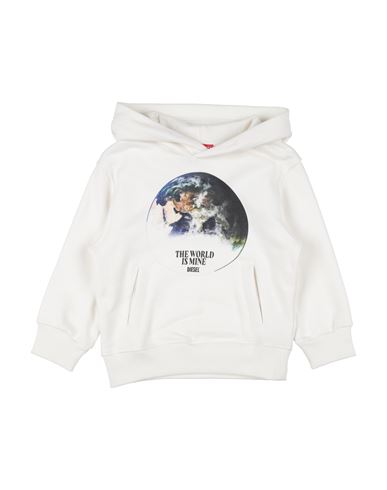 DIESEL DIESEL TODDLER BOY SWEATSHIRT WHITE SIZE 6 COTTON, ELASTANE