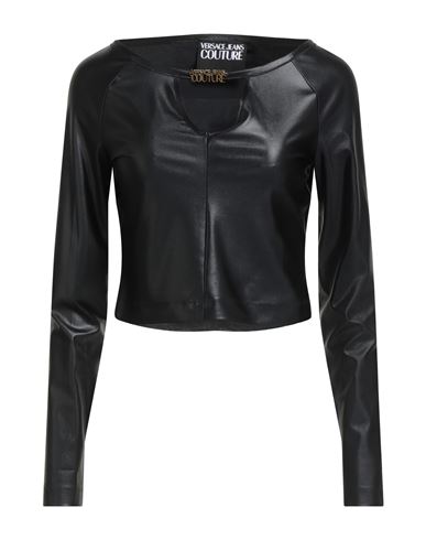 Versace Jeans Couture Black Cutout Long Sleeve T-shirt In Black