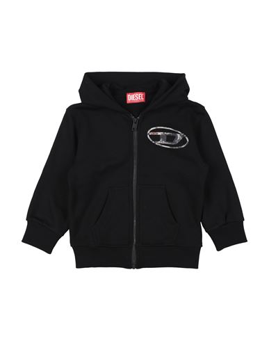 DIESEL DIESEL TODDLER BOY SWEATSHIRT BLACK SIZE 6 COTTON, ELASTANE