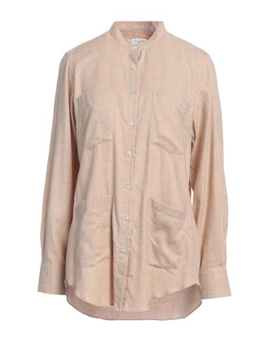 FINAMORE 1925 FINAMORE 1925 WOMAN SHIRT BEIGE SIZE 10 COTTON, CASHMERE 