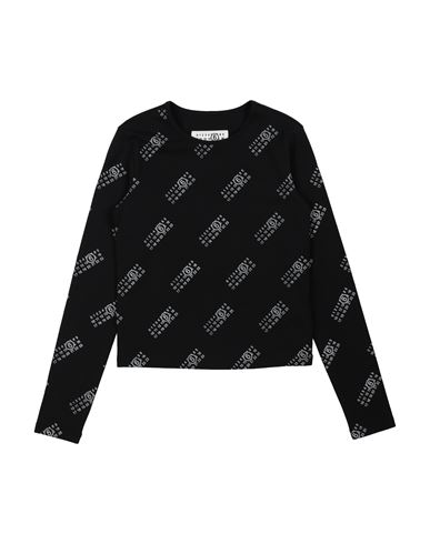 MM6 MAISON MARGIELA MM6 MAISON MARGIELA TODDLER GIRL T-SHIRT BLACK SIZE 6 COTTON, ELASTANE