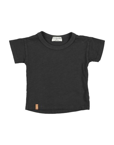 1+ In The Family 1 + In The Family Newborn Boy T-shirt Charcoal Size 3 Cotton, Elastane In Black