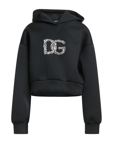 Dolce & Gabbana Woman Sweatshirt Black Size 4 Polyester, Glass, Brass, Polyamide