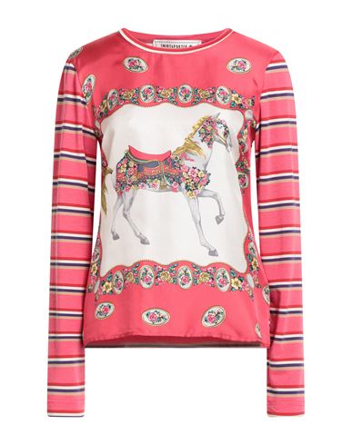 Shirtaporter Woman T-shirt Coral Size L Cotton, Silk