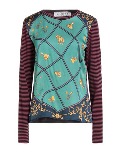 Shop Shirtaporter Woman T-shirt Emerald Green Size L Cotton, Viscose