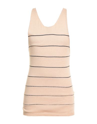 Messagerie Man Tank Top Beige Size S/m Linen, Viscose, Cotton In Gray