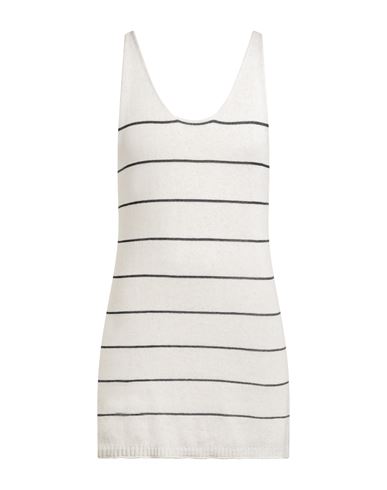 Messagerie Man Tank Top Ivory Size L/xl Linen, Viscose, Cotton In White
