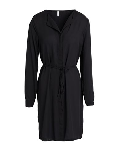Only Woman Mini Dress Black Size L Recycled Polyester, Polyester In Black
