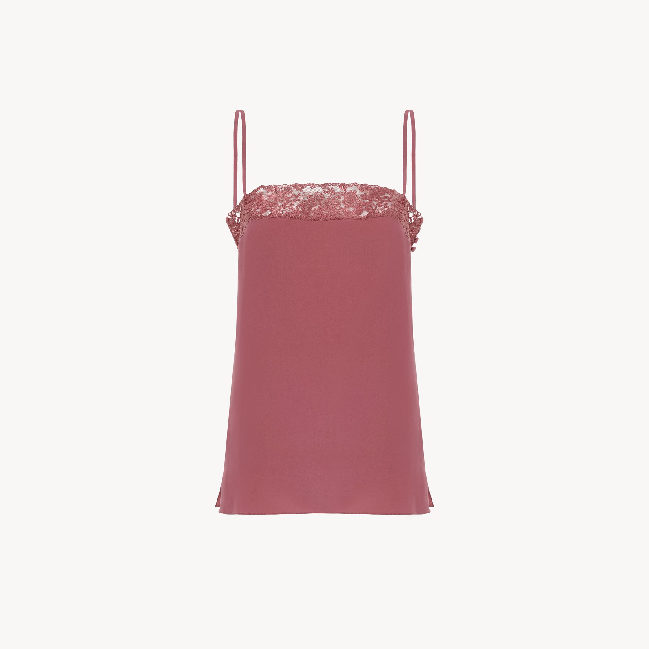 Chloé Lace-trimmed Camisole Top In Brown