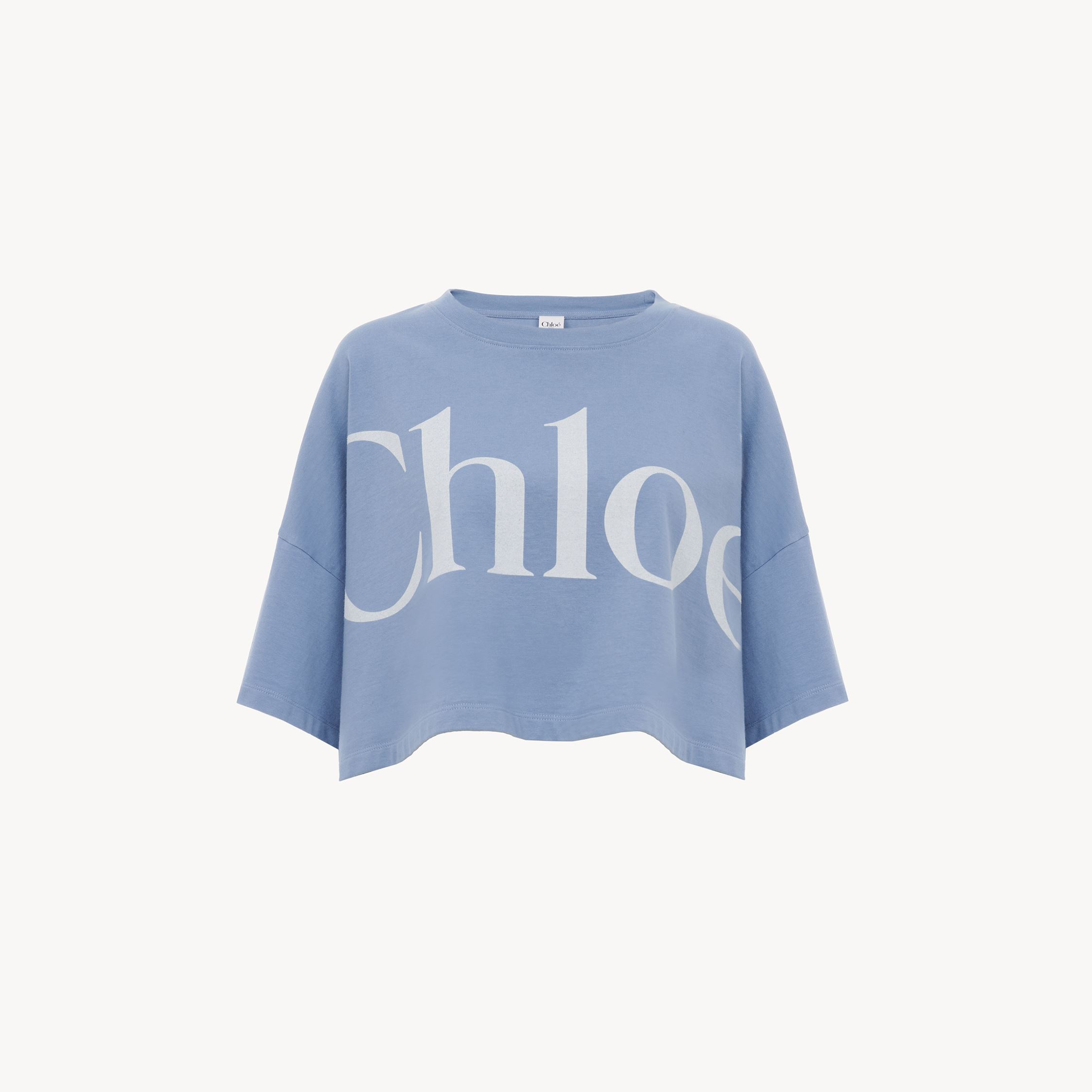 Chloé Oversize Signature Logo Crop Graphic T-shirt