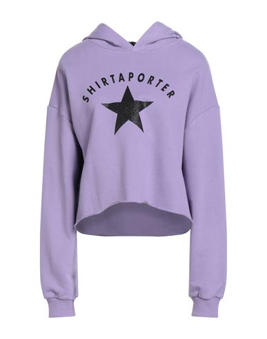 Shirtaporter Woman Sweatshirt Lilac Size L Cotton