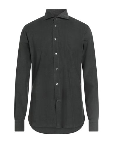 Borriello Napoli Man Shirt Dark Green Size 16 Cotton